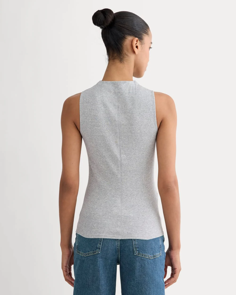 The Luxe Rib Funnel-Neck Tank | Classic Heather Grey