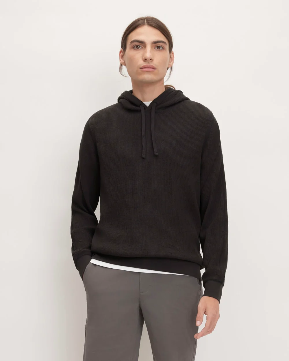 The Waffle-Knit Hoodie | Black
