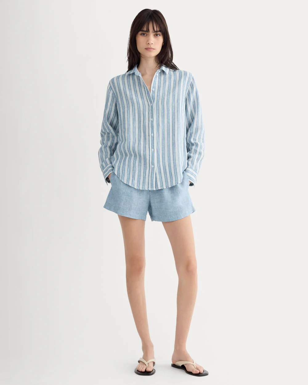 The Must-Have Shirt in Linen | Soft Cobalt/Bone