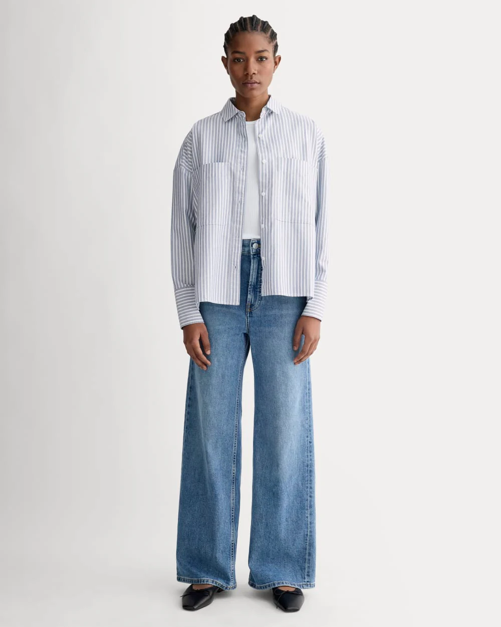The Boxy Oxford | Bone / Mazarine Blue