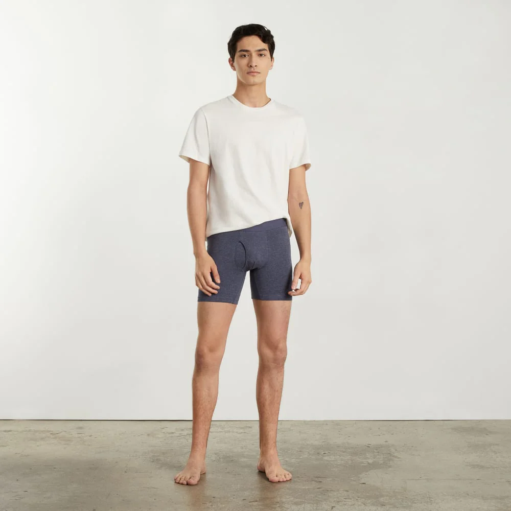 The Supima® Longer Boxer Brief | Uniform | Heather Blue