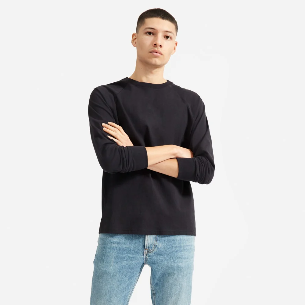 The Premium-Weight Long-Sleeve Crew | Uniform | Black