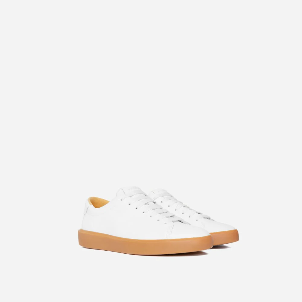 The ReLeather® Tennis Shoe | White / Gum Sole