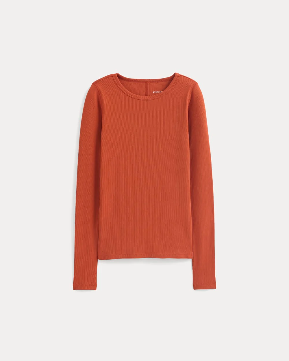 The Luxe Rib Long-Sleeve Crew | Rust