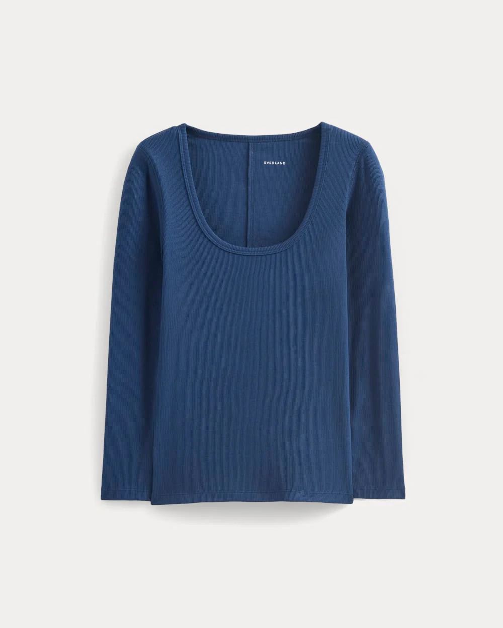 Luxe Rib Deep U-Neck Top | Estate Blue
