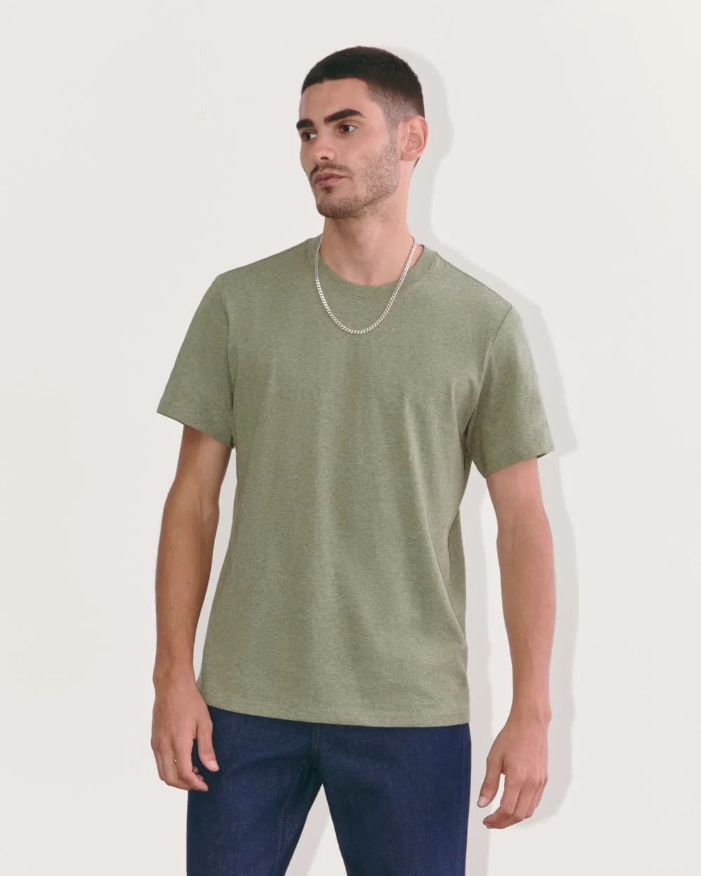 The Premium-Weight Crew | Uniform | Heather Sage Green
